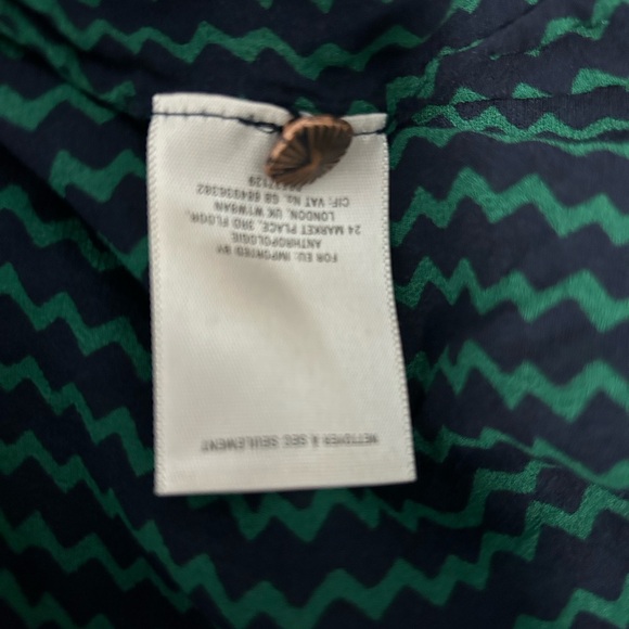 Maeve Anthropologie Della Sheer Chevron Button Up Long Sleeves Top Medium - Picture 7 of 8